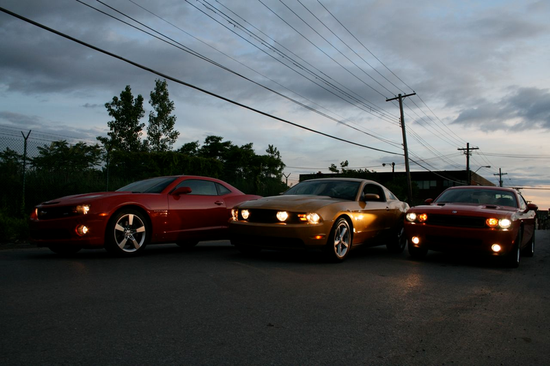 Illustration for article titled Muscle Car Wars: Camaro vs. Challenger vs. Mustang